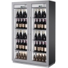 Шкаф холодильный для вина, 216бут., 2 двери стекло, 8 полок, ножки, +4/+10С и +12/+18С, стат.охл., LED, серый алюминий, R290, рама серая
